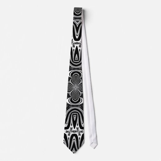 Black White Tribal Design Mens cravate de mode (Devant)