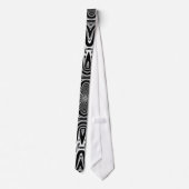 Black White Tribal Design Mens cravate de mode (Dos)
