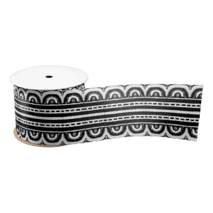 Black White Tribal Lines African Lint