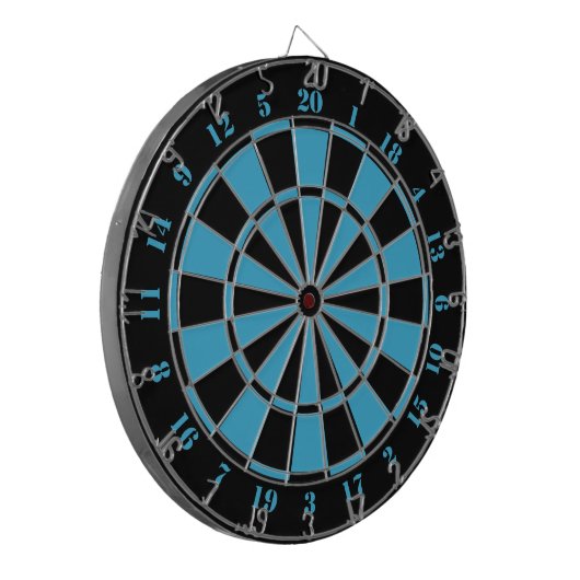 Black White Turquoise Dart Board Dartbord (Voorkant Links)