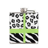 Black White Turquoise Zebra Leopard Skin Monogram Heupfles (Achterkant)