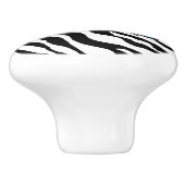 Black White Turquoise Zebra Leopard Skin Monogram Keramische Knop (Zijkant)