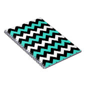 Black White Turquoise Zigzag Notitieboek (Rechterzijde)