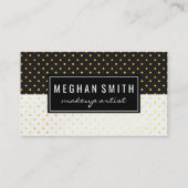 Black White Two Tone Polka Dot Pattern Visitekaartje (Voorkant)