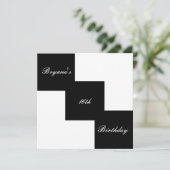 Black & White Uitnodigingen voor moderne verjaarda (Staand voorkant)