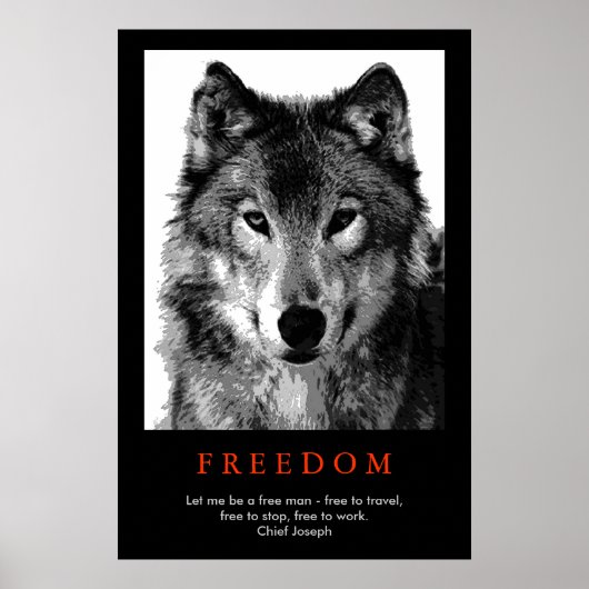 Black White Unique Motivatie Wolf Eyes Print (Voorkant)