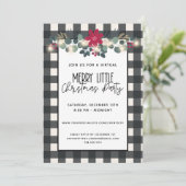 Black White Virtual Merry Little Christmas Party Kaart (Staand voorkant)