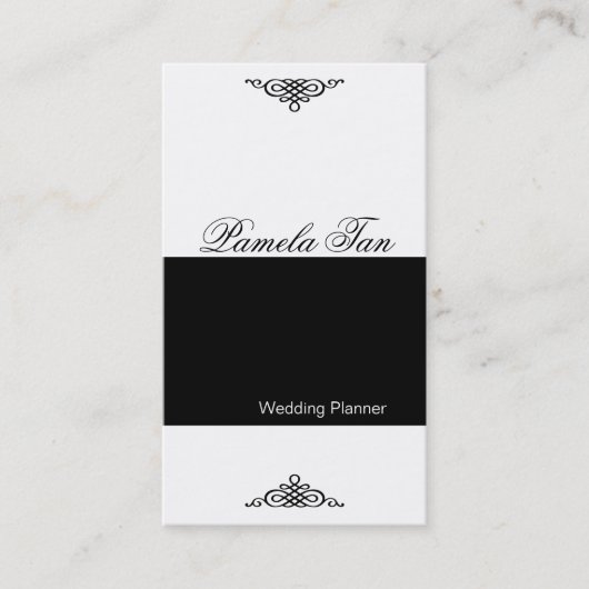 Black White Visitekaartje BW 10 Wedding Planner (Voorkant)