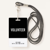 Black & White Volunid All Access Pass Event ID Badge (Voorkant met draagriem)