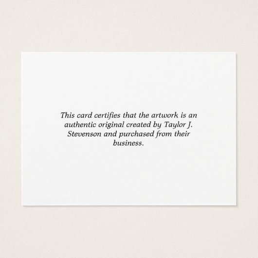 Black White Votre logo Certificat d'authenticité (Dos)