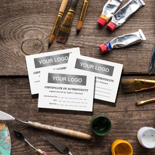 Black White Votre logo Certificat d'authenticité