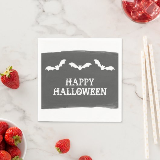 Black White Waterverf Bats Halloween Servetten (Insitu)