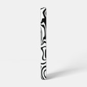 Black White Waves Samsung Galaxy stopt met je kleu Samsung Galaxy Hoesje (Linkerkant)