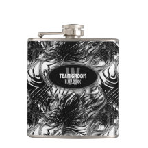 Black White Wavy Pattern Groomsmen Gift