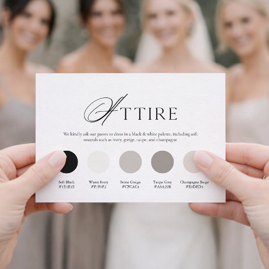 Black & White Wedding Attire Card Kaart