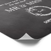 Black White Wedding Date Jar Sign Poster (Hoek)