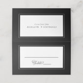 Black White Wedding Elegant Chic Border Modern (Buitenkant ongevouwen)