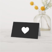 Black White Wedding Heart Logo-tabelnummer (Achterkant)