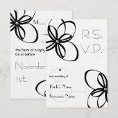 Black & White Wedding R.S.V.P. RSVP Kaartje (Voorkant / Achterkant)