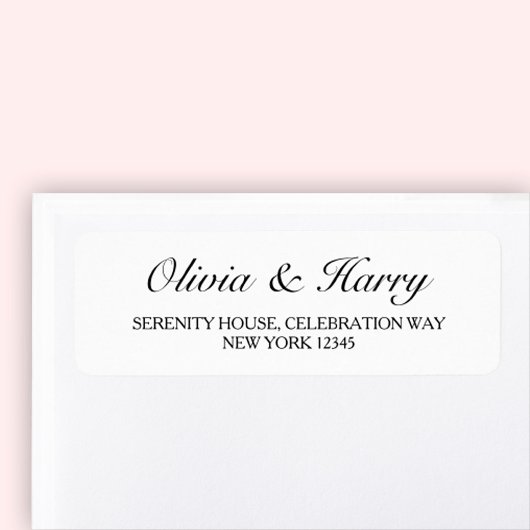 Black White Wedding Return Address Labels
