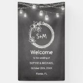 Black White Wedding Rustic Chalkboard Mason Jar Spandoek (Verticaal)