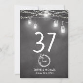 Black White Wedding Table Number Kaart (Voorkant)