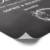 Black White Wedding Welcome String Lights Poster (Hoek)