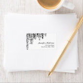 Black White Weeping Birch Return Address Label (Insitu)
