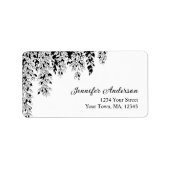 Black White Weeping Birch Return Address Label (Voorkant)