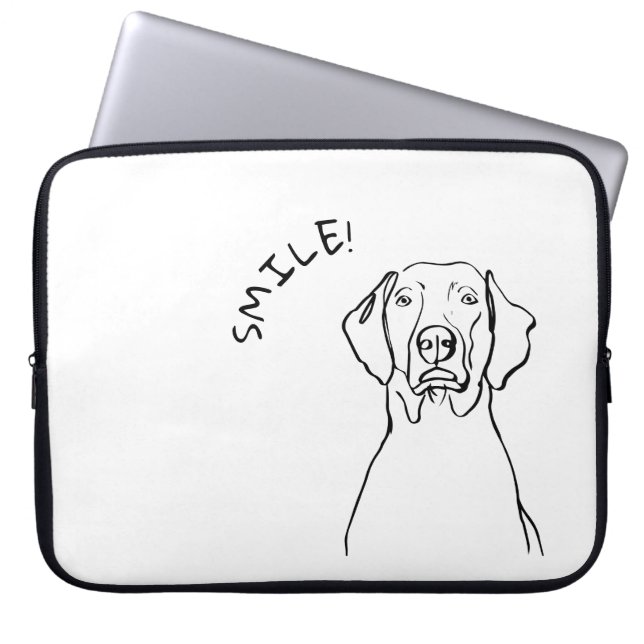 Black & White Weimaraner: Uw bericht hier Laptop Sleeve (Voorkant)