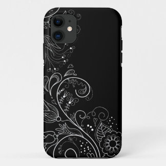 Black & White Whimsical Floral i iPhone 5 Hoesje