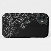 Black & White Whimsical Floral i iPhone 5 Hoesje (Achterkant (horizontaal))