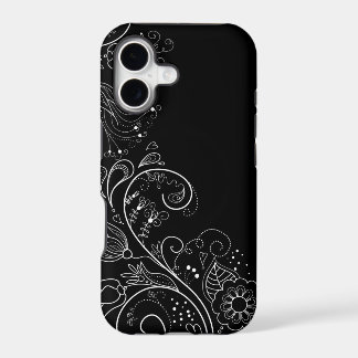 Black & White Whimsical Floral i iPhone 5 Hoesje