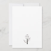 Black White Whimsical Flower Editable Bedankkaart (Achterkant)