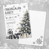 Black White Winter Christmas Party Invitation