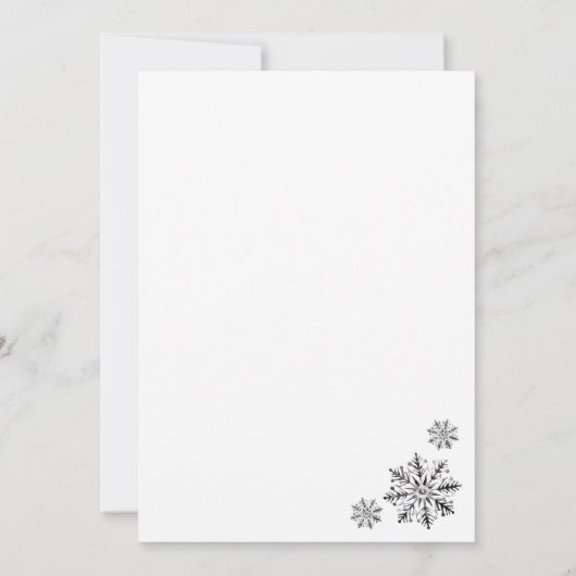 Black White Winter Kerstfeest Uitnodiging (Achterkant)