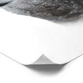 Black White Wolf Double Exposure Poster (Hoek)