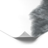 Black White Wolf Dubbele Blootstelling Modern Poster (Hoek)