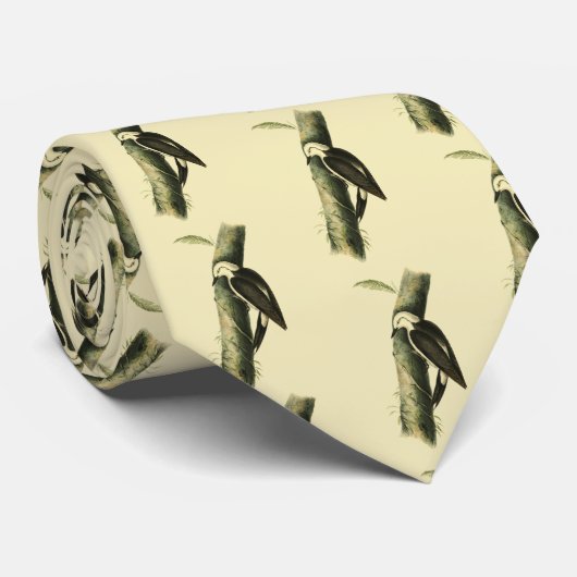 Black & White Woodpecker Stropdas (Opgerold)