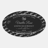 Black White Word Cloud Silver Product Labels Logo (Voorkant)