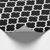 Black White XL Moroccan Quatrefoil #4 Cadeaupapier (Hoek)