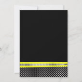 Black White Yellow Polka Dot Afstuderen Invitation Kaart (Achterkant)