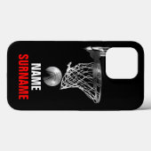 Black White Your Name Surname Basketball Case-Mate iPhone Case (Achterkant (horizontaal))
