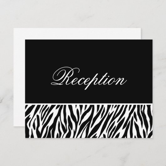 Black White Zebra Imprimer Cartes de Réception Mod (Devant / Derrière)