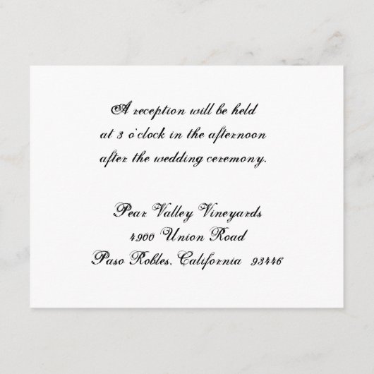 Black White Zebra Imprimer Cartes de Réception Mod (Dos)