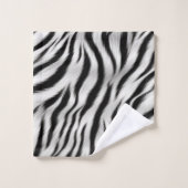 Black White Zebra Print Animal Safari (Gant de toilette)
