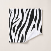 Black White Zebra Stripe Animal Patroon Bad Handdoek (Wasdoekje)