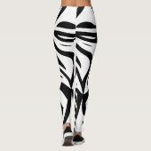 Black & White Zebra Stripes Femen Leggings (Dos)
