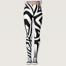 Black & White Zebra Stripes Femen Leggings