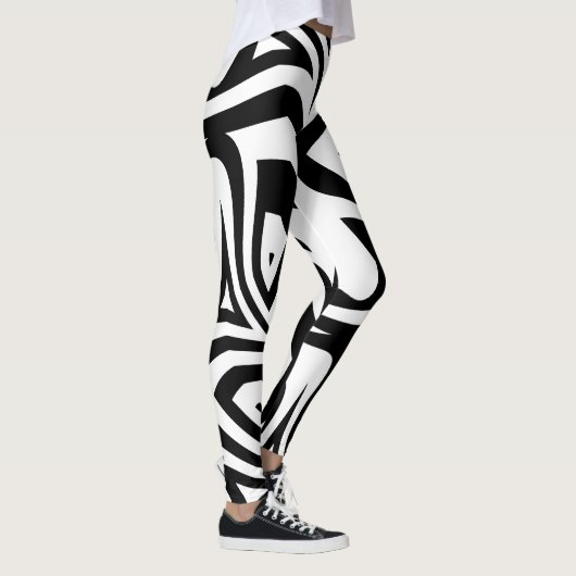 Black & White Zebra Stripes Femen Leggings (Droite)